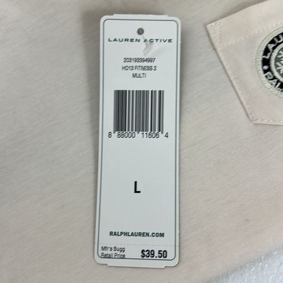 Lauren Ralph Lauren Active Sz Large Vintage Colorblock Tee Snowflake Logo NWT - Picture 5 of 11